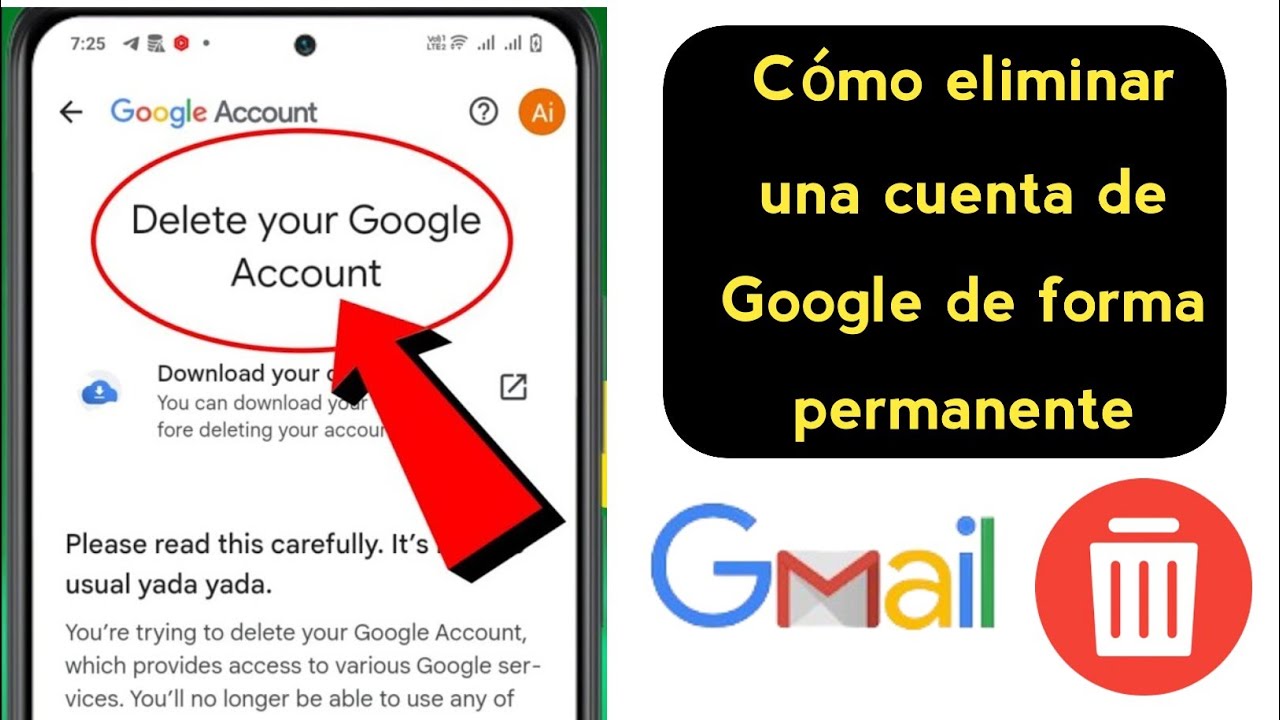 Cómo eliminar una cuenta de Gmail || Cómo eliminar una cuenta de Google ...