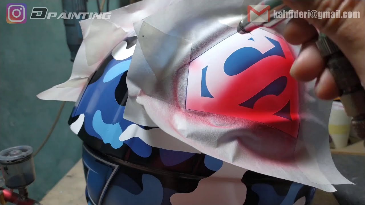 Motocross helmet LS2 camo painting