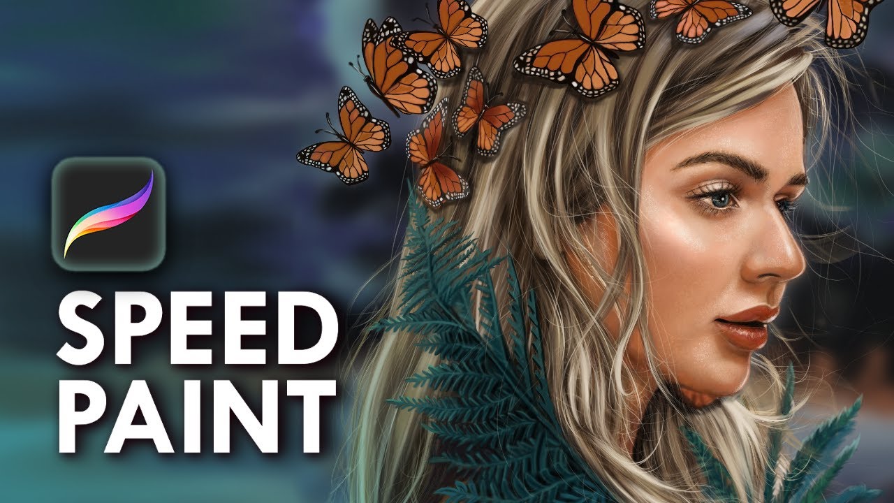 Butterflies Portrait in Procreate SPEED PAINT VIDEO YouTube