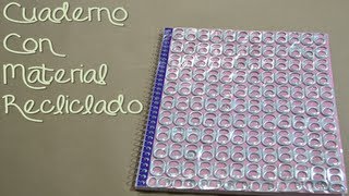 Adornar cuaderno con material reciclado