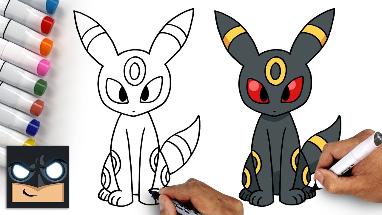 COMO DESENHAR O POKÉMON UMBREON /// HOW TO DRAW UMBREON POKÉMON