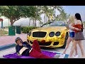 HOMELESS in GOLD BENTLEY for 24 hrs Pt 4 MIAMI Gold Digger Prank Social Experiment