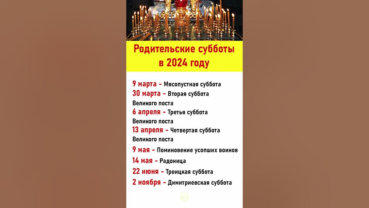 Когда будет родительское в 2024