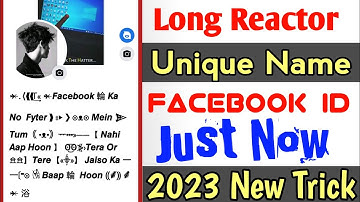 How To Make Reactor Unique Name Facebook Id Just Now 2023 New Trick