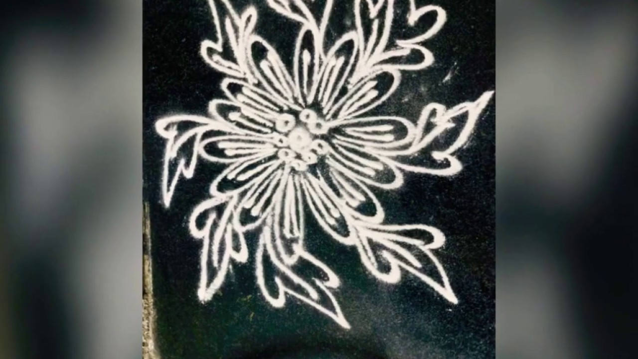 Single Rangoli Single flower rangoli design - YouTube
