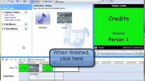 Add credits in Windows Movie Maker