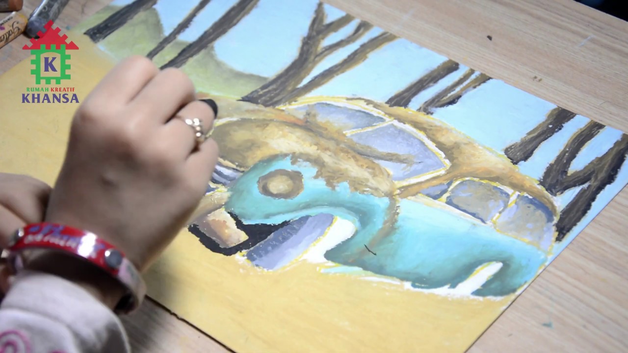Amazing Oil Pastel Drawing ▶️ ABANDONED OLD CAR by Khansa ▶️ Step by Step