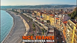 Immersive Stroll Through Nice, France : French Riviera Beach, Old Town Charm, and Hidden Alleys