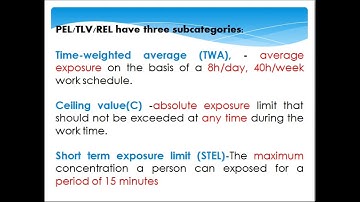 TLV, PEL & REL-Definition and Difference.
