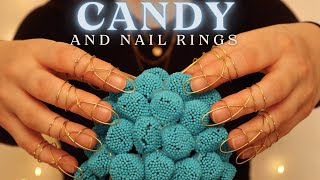 ASMR | Scratching, Rubbing And Tapping On Candy Mic Covers With Nail Rings 🍬🍭