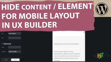 How to Hide Content / Element for Mobile Layout only in UX Builder WordPress | Flatsome UX Builder