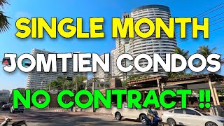 4 SINGLE MONTH RENTAL OPTION JOMTIEN PATTAYA MODERN 1 BEDROOM CONDO UNITS NO CONTRACT AVAILABLE NOW!