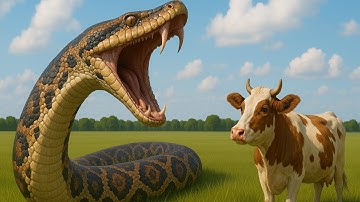 Brave Heroes Fight Giant Python to Save Autistic Cow – Ultimate Animal Rescue Adventure! 🐉🐂