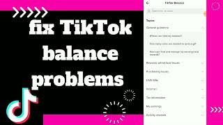 How to fix Tiktok Balance Problems On Tiktok App 2025
