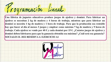 Plantear, representar y solucionar problemas de Programación lineal. 2 BACHILLERATO EJERCICIO 4