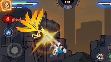 Naruto Beast Vs Android 17 | Hard Mode | Stickman Warriors: Super Dragon Shadow Fight