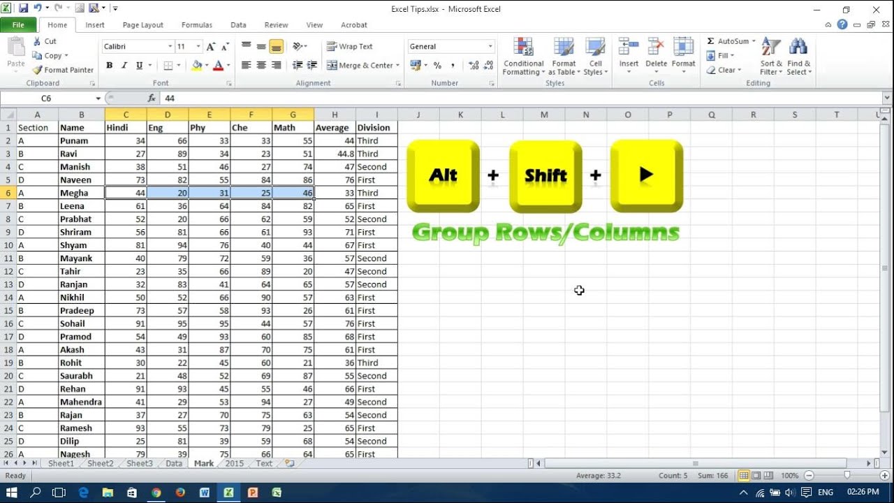 Microsoft Excel Group 92