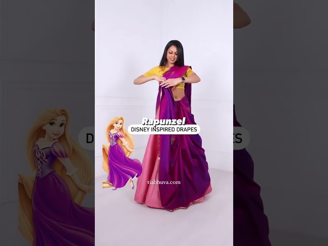 Rapunzel Inspired Drape | how to drape saree perfectly | cancan skirt for lehenga | #saree #shorts class=