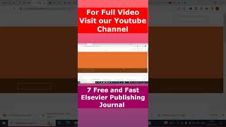 7 Free and Fast Elsevier Publishing Journal
