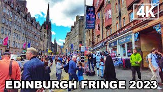 Edinburgh Fringe Festival 2023 | Summer Walking Tour | Scotland in 4K