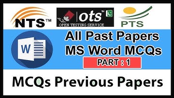 Most Repeat MS Word MCQs | Microsoft Word mcqs for NTS PTS OTS PAF PAK NAVY