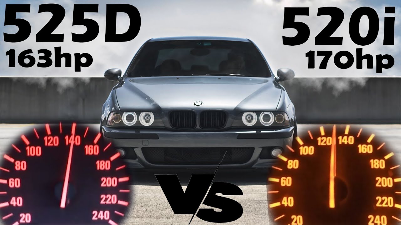 BMW E39 525D 163hp VS 520i 170hp Acceleration