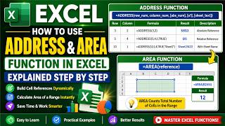 How to Use Address & Area Function in Excel Explained Step by Step