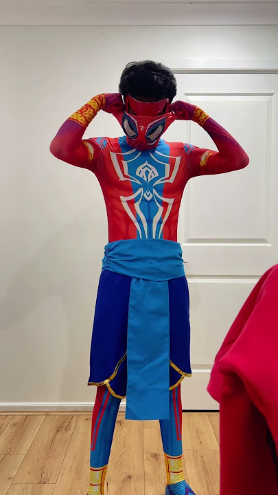 Putting on the Spider-Man suit #spiderman #pavitrprabhakar #halloweencostume #viral