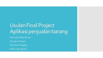Usulan Final Project | Aplikasi Penjualan Barang Mata Kuliah Pemrograman Berorientasi Objek