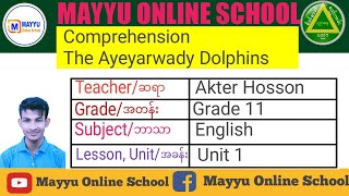 Grade 11 English I Comprehension Unit 1 The Ayeyarwady Dolphins သင်ရိုးသစ် သင်ကြားရေး ဗီဒီယိုများ