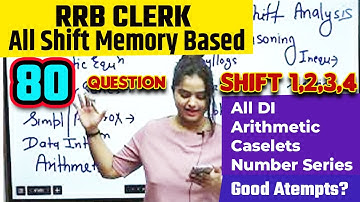 Complete All Shift Memory Based Paper| RRB CLERK | Good Attempts+ Cutoff | Minakshi Varshney Ma