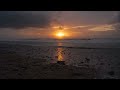 Ocean waves on a stormy beach with golden sunset  relaxing asmr sounds for deep sleep  3h in 4k