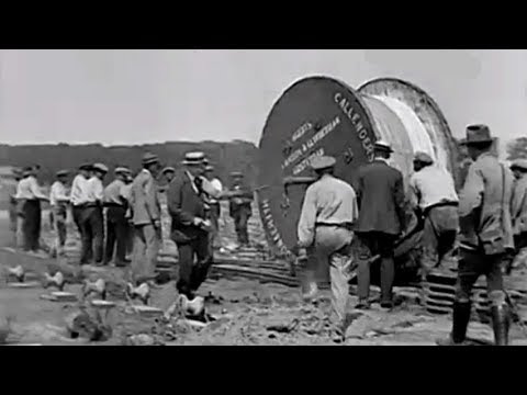 1922: De aanleg van een elektriciteitskabel van Amsterdam naar Diemen - oude filmbeelden