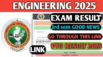 VTU RESULT| 3RD SEM RESULT|3RD SEM RESULT VTU 2025|VTU UPDATE SEM RESULTS|VTU RESULT UPDATE| 2025|