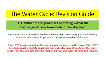 Edexcel A Level Geography - Water Cycle EQ1 Revision