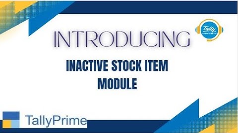 TallyPrime Add-On: Inactive stock item
