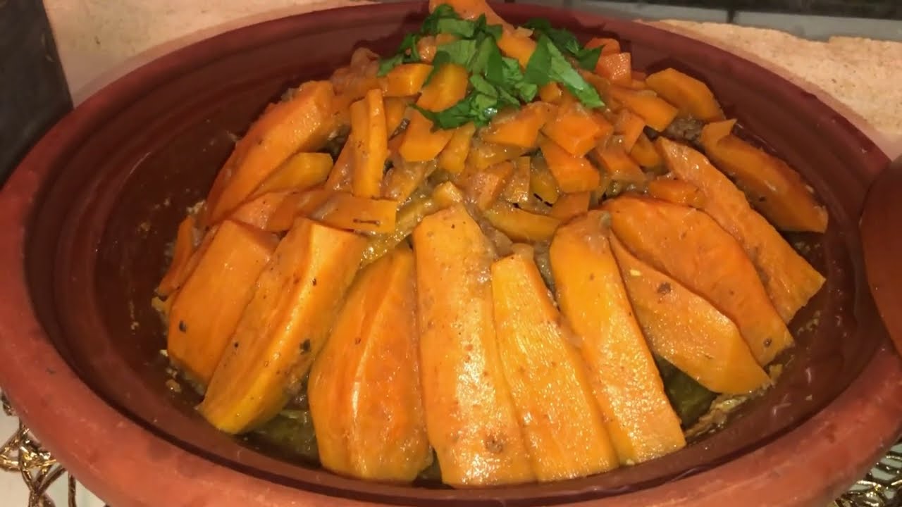 Tajine de patates douces 🍠 facile et délicieux (طاجين اللحم بالبطاطس الحلوة )