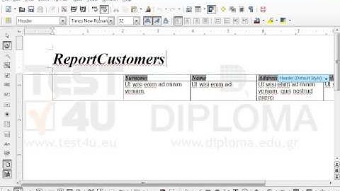 Insert a field displaying the current date in the header of the already opened report. Do not...