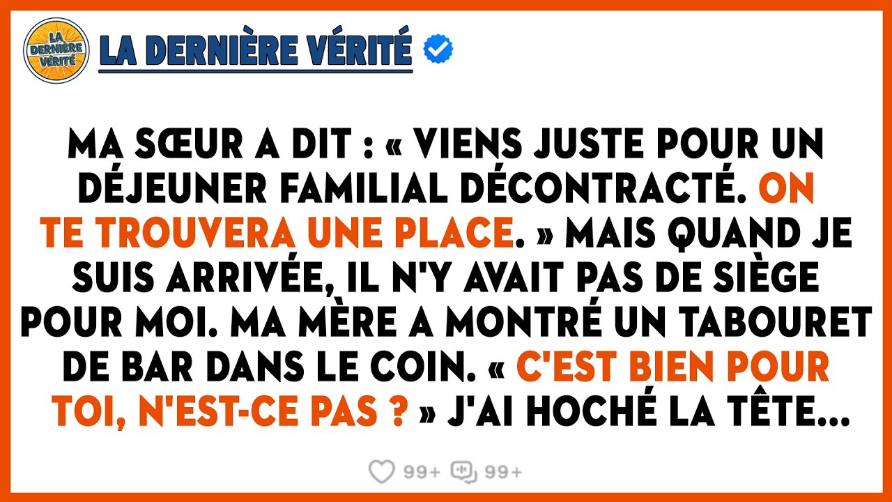 Ma Sœur A Dit : « Viens Juste Pour Un Brunch Familial Décontracté. On Te Trouvera Une Place. »...