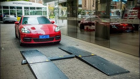 Drive Over Tread Depth System used at Porsche car dealer store(Elscope vision)