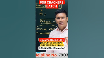 PSU CRACKERS BATCH For DIPLOMA BE/B.TECH IN EE, IN, ECE & CHEMICAL ENGINEERING #shortsfeed #psu_jobs