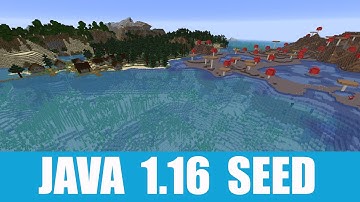 Minecraft Java 1.16 Seed: Mushroom island and taiga village with two dungeons and mineshaft at spawn