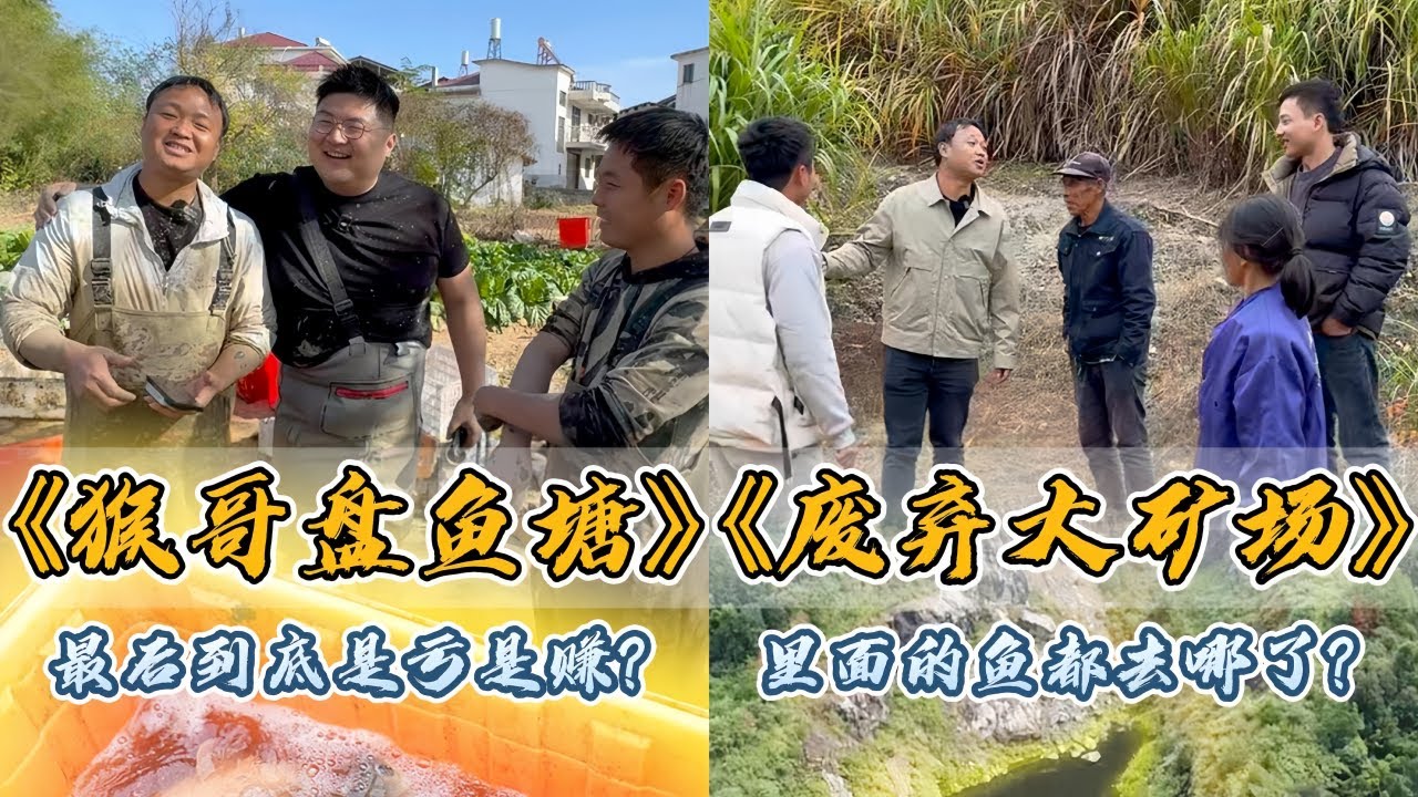 大表哥和猴哥说车花9900元包下一口老鱼塘，到底是血赚还是血亏？｜花22000元包下一座废弃的老矿厂，抽干水里面会有多少鱼？｜