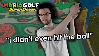 The hardest Mario Golf course, but I'm drunk and I can't practice swing.