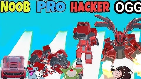 Noob vs Pro vs Hacker Transformers run with oggy and jack||oggy game