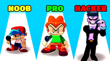 FNF Music Race 3D Gameplay - NOOB vs PRO vs HACKER (iOS/Android)