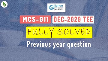 MCS011 December 2020 TEE Solved Question paper #ignou #previous_year_solved_question_answer #TEE