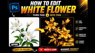 Create Golden Flower Effect in Photoshop | Step-by-Step Tutorial
