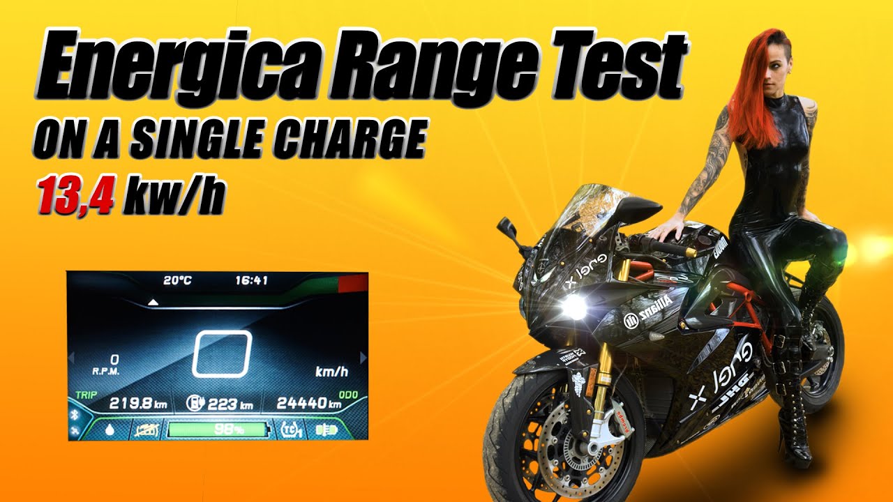 Range Test Energica electric motorcycle. YouTube