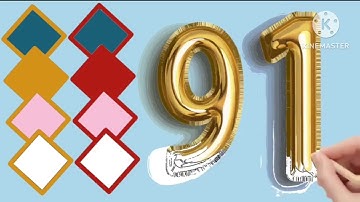 //Numbers counting from 91 to 100 for children. Counting ninetyone to one hundred (english)